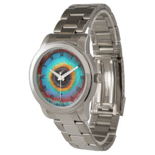 Montre Oeil cosmique éthéré Monogramme Abstrait Vibrant A