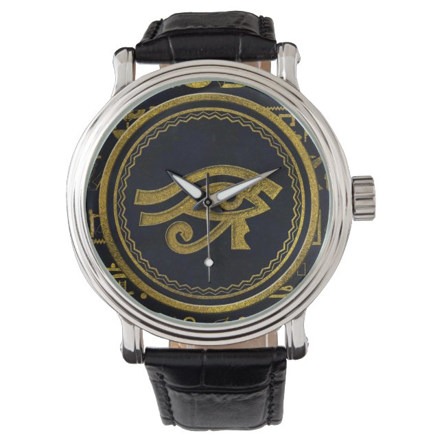 Montre OEil d'or égyptien de Horus - Wadjet (devant)