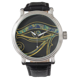 Montre Oeil égyptien de Horus sur les hiéroglyphes et l