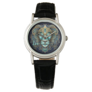 Montre Œuvre d'art du Lion mystique du zodiaque 