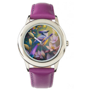 Montre Oiseau à poitrine jaune violet