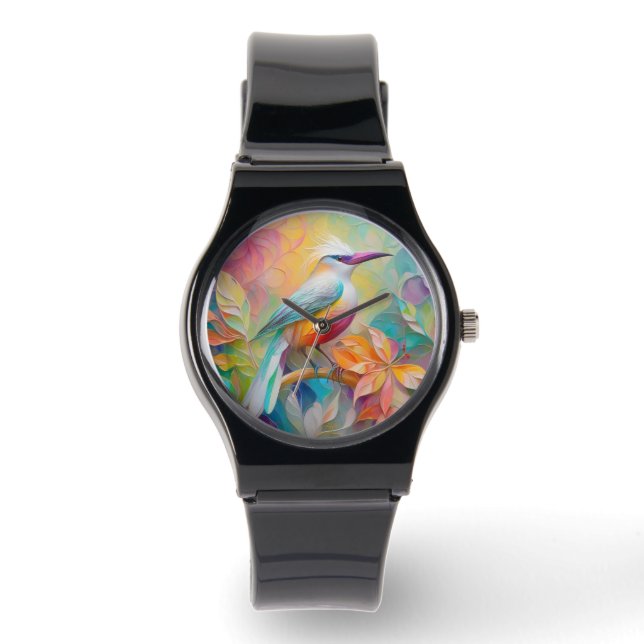 Montre Oiseau à poitrine rouge à bec rose (Recto)