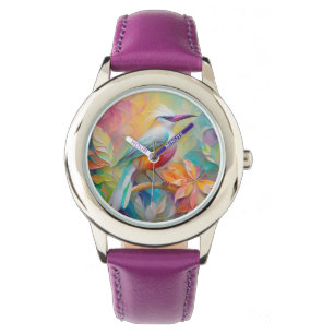 Montre Oiseau à poitrine rouge à bec rose
