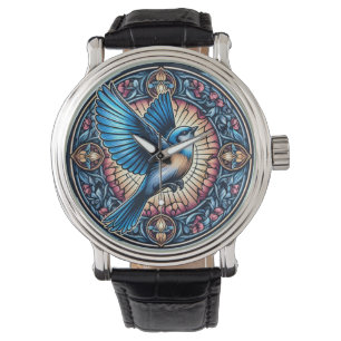Montre Oiseau bleu majestueux en vol