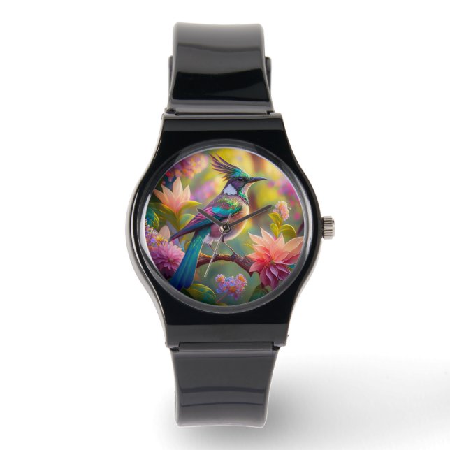 Montre Oiseau de Jay Imaginaire vert (Recto)