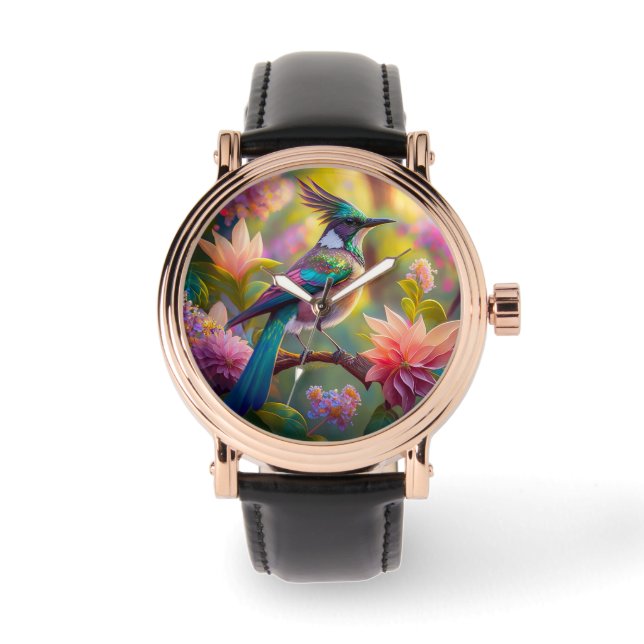 Montre Oiseau de Jay Imaginaire vert (Recto)