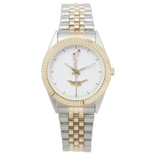Montre Oiseau de Paruline à capuchon Audubon sur Fleur ro