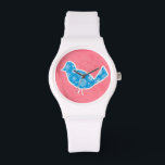 Montre Oiseau décoratif avec Motifs sur Arrière - plan ro<br><div class="desc">Megan Meagher a créé ce joli tableau d'un oiseau décoratif aux motifs floraux,  reposant sur un arrière - plan rose. Avez-vous un mur vide dans votre pépinière ? Cela ferait un grand choix pour le remplir !</div>