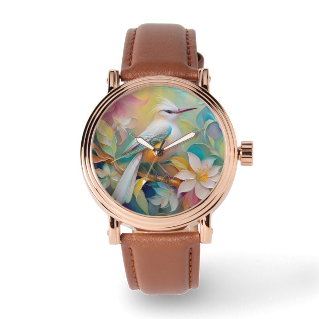 Montre Oiseau d'Imaginaire tourbé d'or (Recto)