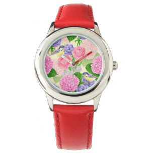 Montre Oiseau et fleurs