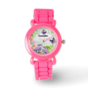 Montre Oiseau mignon de papillon d'enfants