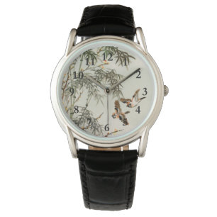 Montre Oiseaux Bambou Asiatique Japonais Vintage