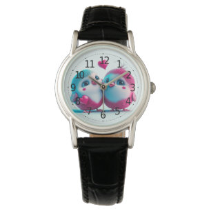 Montre Oiseaux mignons Amour Coeurs Saint Valentin