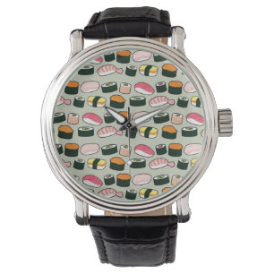 Montre Oishii Sushi Illustrations Motif (Gris)