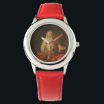 Montre Old Father Christmas (Santa Claus)<br><div class="desc">This design features a painting by the Scottish Victorian artist William Ewart Lockhart (1846–1900). It shows Father Christmas, also known as Santa Claus: he is an old man with a long white beard, and he is holding a glass of sherry in his hand. There is a luxurious spread of food...</div>