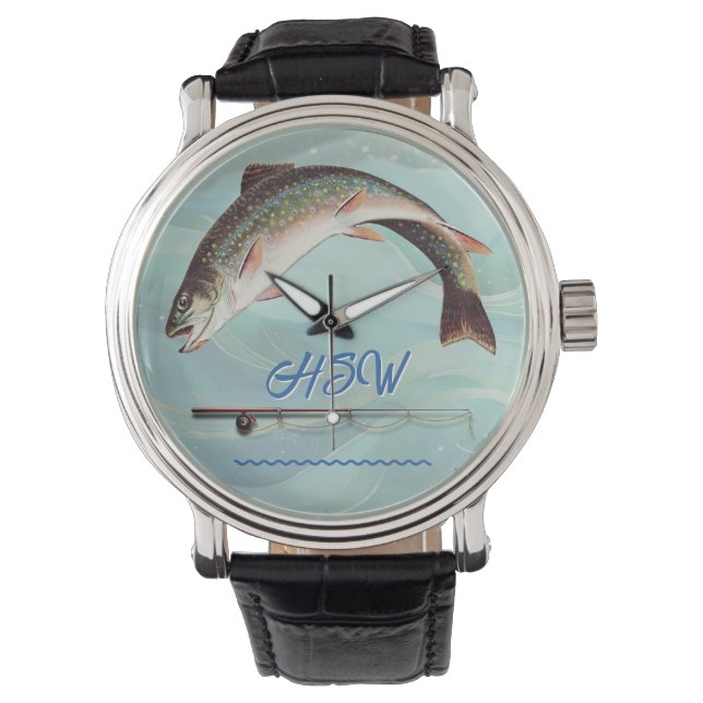 Montre Omble de ruisseau brook brodé (devant)