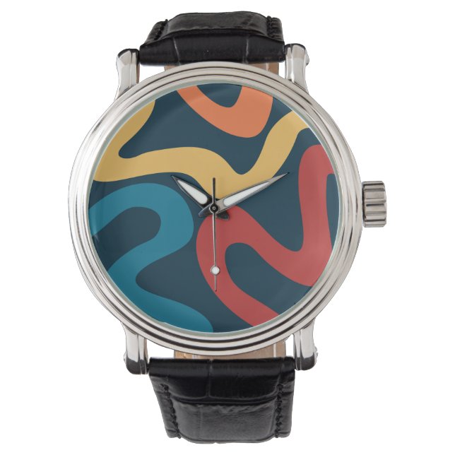 Montre Ondes abstraites colorées (devant)