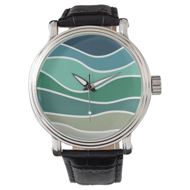 Montre Ondes océaniques colorées (devant)
