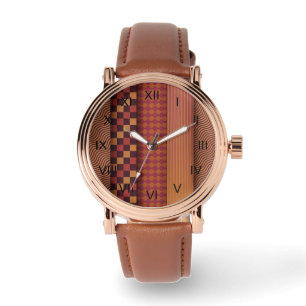 Montre Ondes Rétro et Motif Géométrique du Milieu du Sièc
