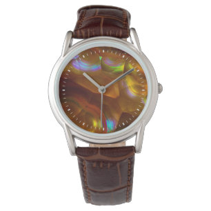 Montre Opale de feu orange iridescente