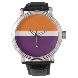 Montre Orange blanc violet couleur pâle Conception des bl