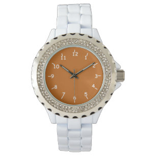 Montre Orange brûlé et blanc