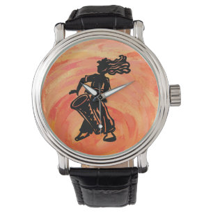 Montre Orange de tambour de nuits de boogie de New York