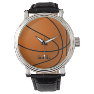 Montre orange et noire de basket-ball