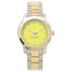 Montre - Orb 3D jaune avec nom