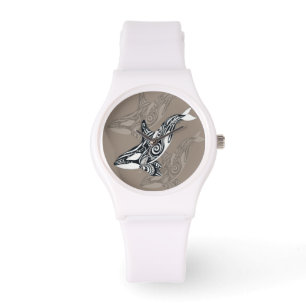 Montre Orca Killer Whale Tlingit Indigo Taupe encre