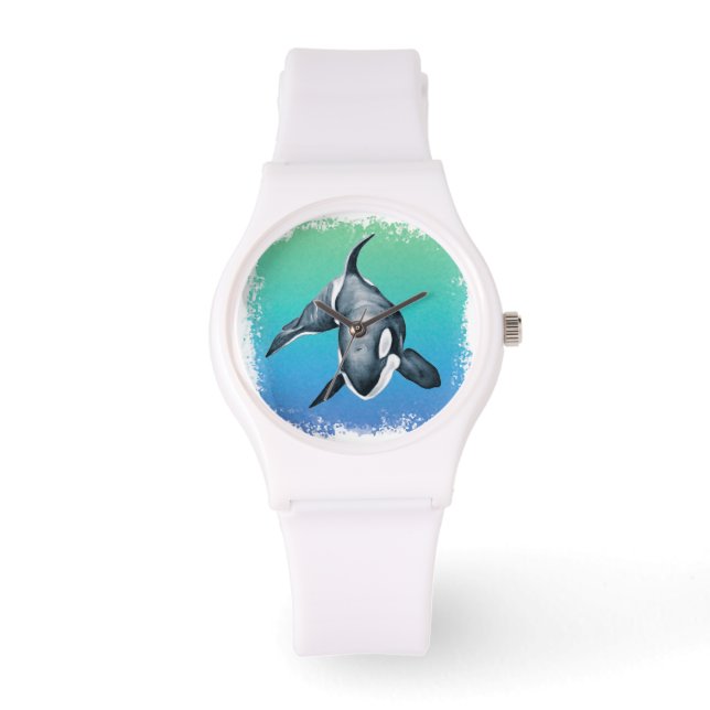 Montre Orca Whale cristal Turquoise (Recto)