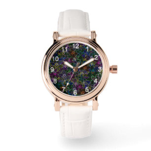 Montre Orchidées de couleur néon,