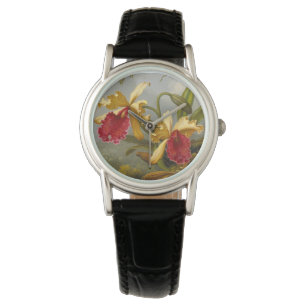 Montre Orchidées et colibri Heade