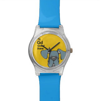Montre Oreilles naturelles bleues de great dane - le
