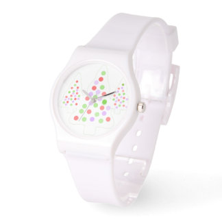 Montre Ornements d'arbres de vacances Silicone blanc