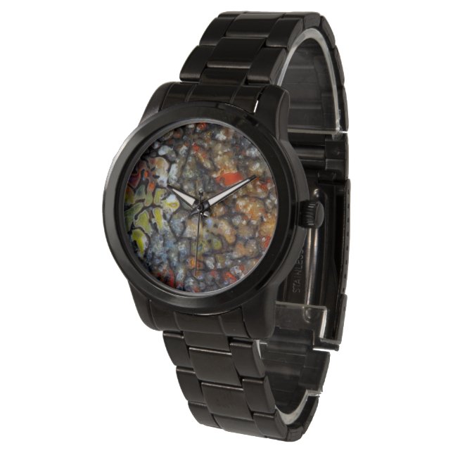Montre Os de dinosaure coloré (Incliné)