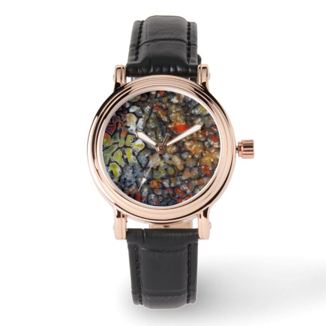 Montre Os de dinosaure coloré (Recto)