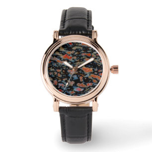 Montre Os de dinosaure pétrifié coloré