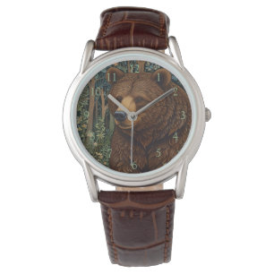 Montre Ours brun rétro boho
