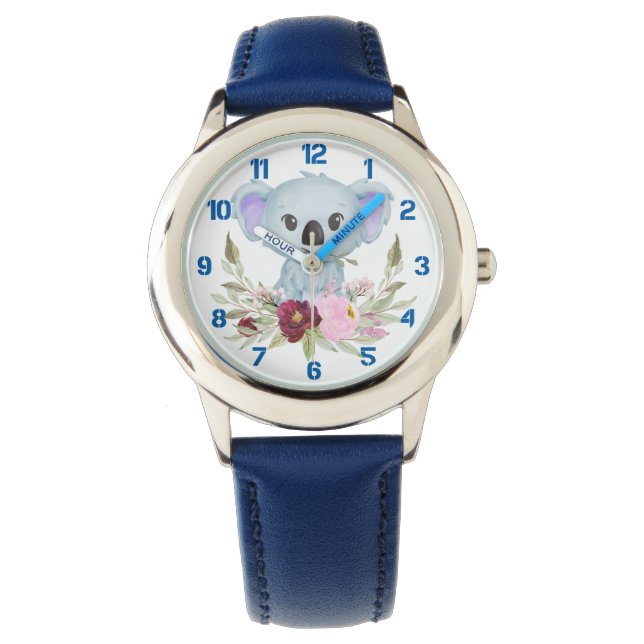 Montre Ours de Koala avec fils de couronne de fleurs (devant)