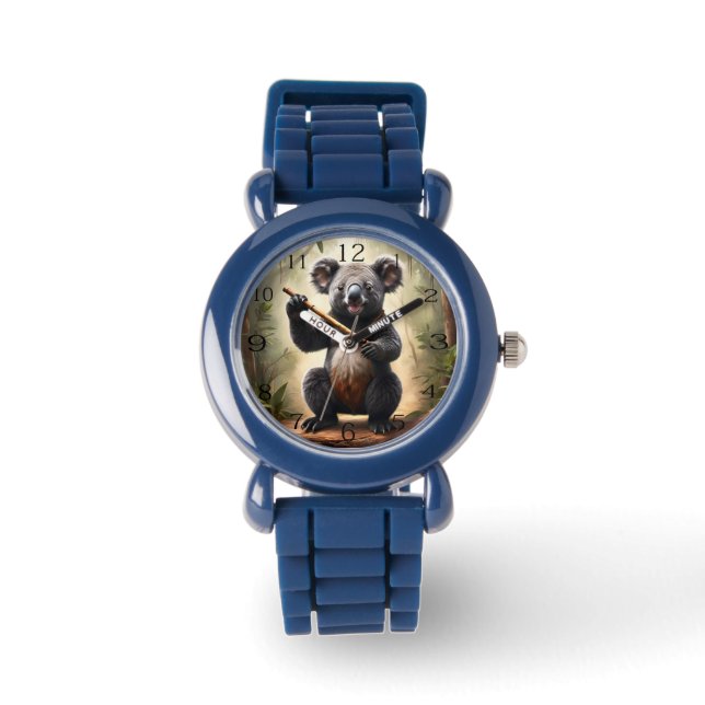 Montre Ours De Koala Avec Flûte En Bois, (Recto)