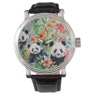 Montre Ours de panda aquarelle