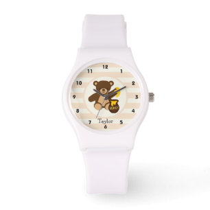Montre Ours en tourbe Brown avec miel jaune