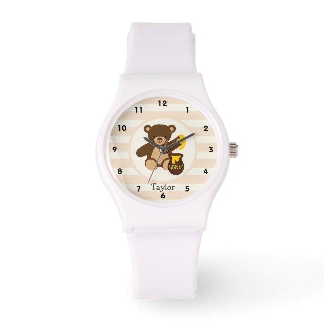 Montre Ours en tourbe Brown avec miel jaune (Recto)