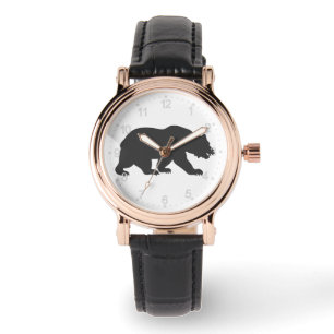 Montre Ours grizzli silhouette - Choisir la couleur arri