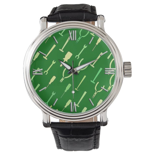 Montre Outils Handyman, sur vert forêt (devant)