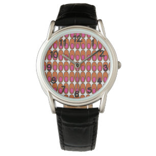 Montre Ovales orange et rose