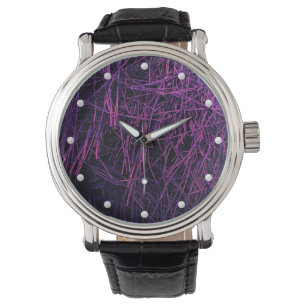 Montre Paille de néon violet texture abstraite