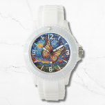Montre Painted Butterfly Starry Night Sky Elegant Womans<br><div class="desc">Painted Butterfly Starry Night Sky Elegant Womans Watches features a trendy colorful painted butterfly with the moon and stars in the background. Created by Evco Studio www.zazzle.com/store/evcostudio</div>