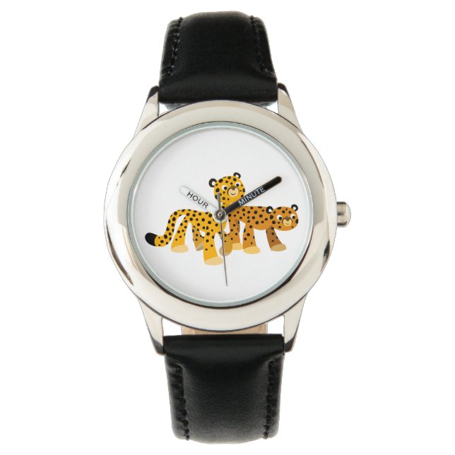 Montre Paire de mignonette caricature Cheetahs Watch (devant)